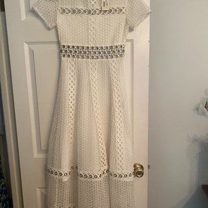 Maje White Robe En Dentelle Dress Size 2
